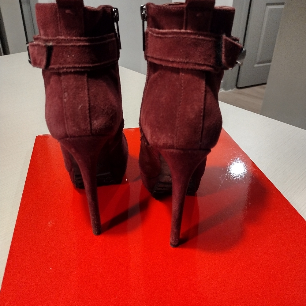 Elegant Maroon Heeled Boots for Women